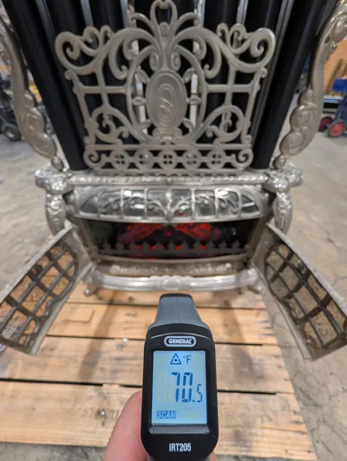 Workshop temperature check at the lower opening